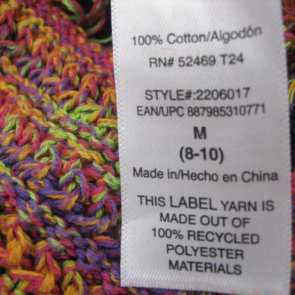 Knitted Mini Skirt Scoop Medium Size 8 - 10 Stripes Colorful Fringe - Picture 10 of 11